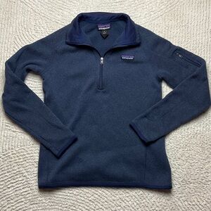 Patagonia Women's Better Sweater Classic Navy Quarter-Zip Fleece Size Small